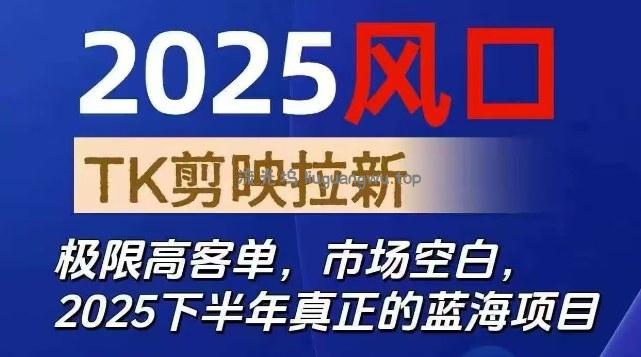 2025风口TK剪映capcut拉新项目，极限高客单，市场空白，2025下半年真正的蓝海项目