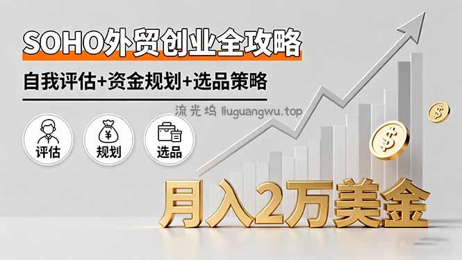 SOHO外贸创业全攻略，自我评估+资金规划+选品策略，月入2万美金