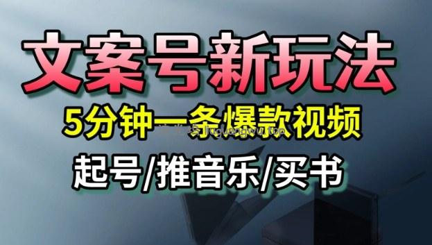 文案号新玩法，5分钟一条爆款视频，流量高，起号快，多方位变现