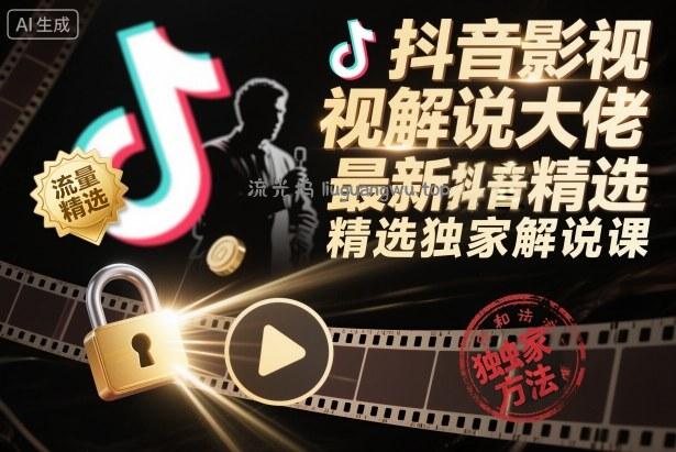 抖音影视解说大佬最新抖音进精选和独家方法,精选独家解说课