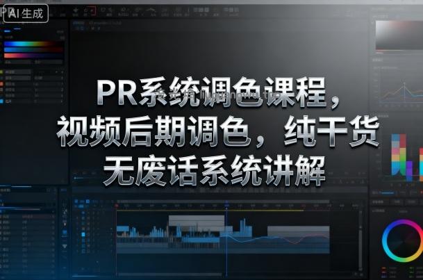 PR系统调色课程,视频后期调色,纯干货无废话系统讲解