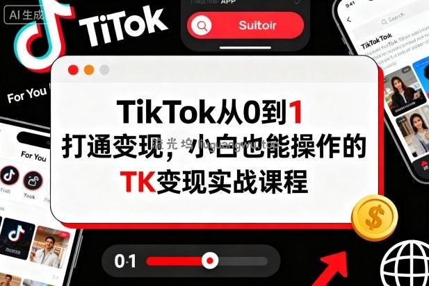 TikTok从0到1打通变现，小白也能操作的TK变现实战课程