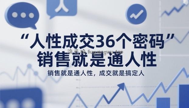 人性成交36个密码，销售就是通人性，成交就是搞定人
