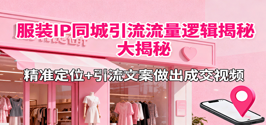 服装IP同城引流流量逻辑大揭秘，精准定位+引流文案做出成交视频