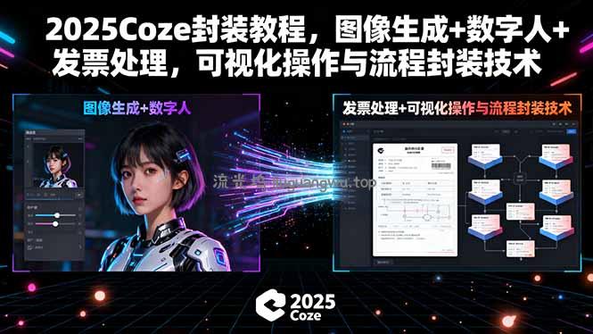 2025Coze封装教程，图像生成+数字人+发票处理，可视化操作与流程封装技术