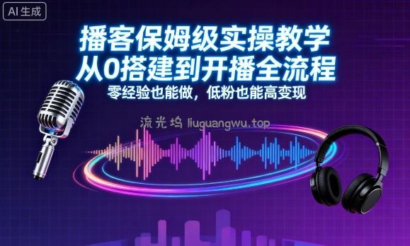 播客保姆级实操教学，从0搭建到开播全流程，零经验也能做，低粉也能高变现