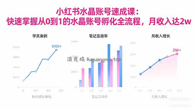 2025小红书水晶账号速成课：快速掌握从0-1水晶账号孵化全流程，月收入达2w