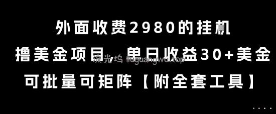外面收费2980的挂G撸美金项目，单日收益30+美金，可批量可矩阵【揭秘】