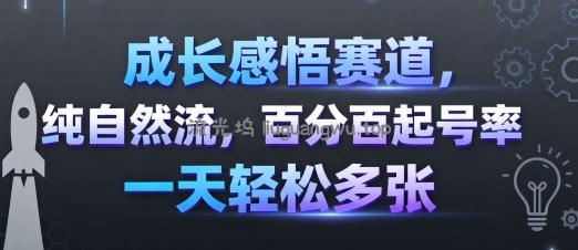 成长感悟赛道，纯自然流，百分百起号率 一天轻松多张