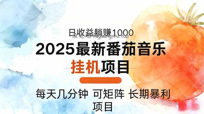 2025年最新番茄音乐人挂机项目，每天几分钟，月入1000＋，可矩阵，一台...