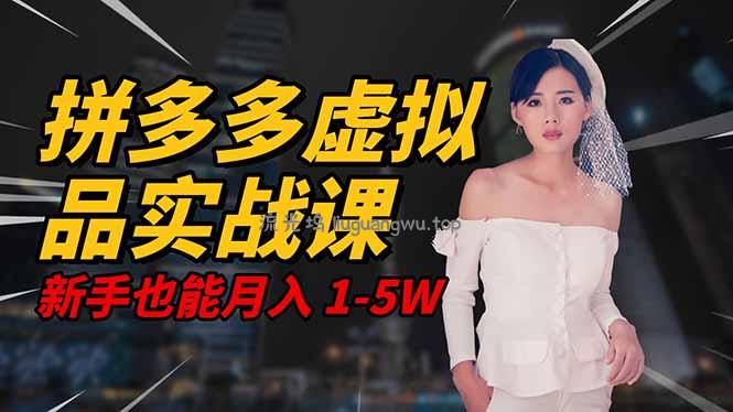 2025 拼多多虚拟品系统实战课，轻资产项目，可矩阵开工作室，新手也能...