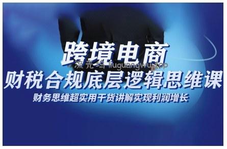 跨境电商财稅合规底层逻辑思维课，财务思维超实用于货讲解实现利润增长