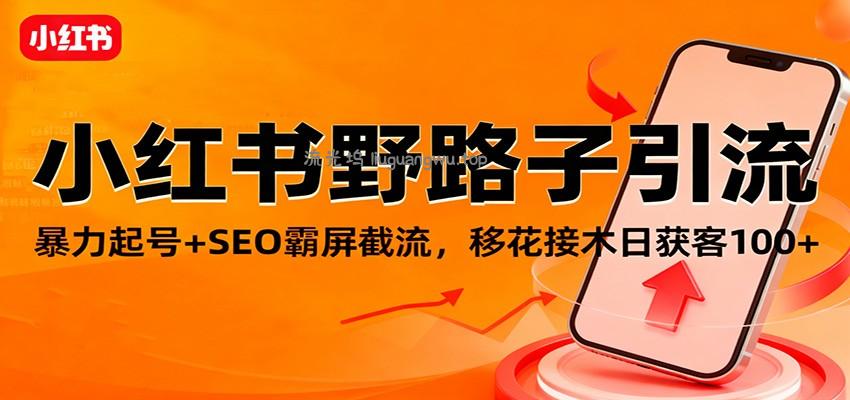 小红书野路子引流，暴力起号+SEO霸屏截流，移花接木日获客100+